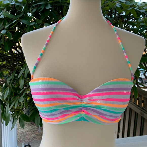 Victoria's Secret Other - VS Multicolored Sequin Bikini Top Size 34A